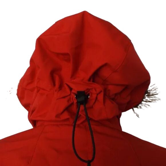 new SPYDER Coat, S, Crossover, Red/Black Furry trim hood, Zipper, Thumb holes - Picture 11 of 15